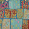 Meditační polštář, ručně vyšívaný patchwork, s mušličkami, průměr 70cm