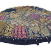 Meditační polštář, ručně vyšívaný patchwork, s mušličkami, průměr 70cm