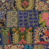 Meditační polštář, ručně vyšívaný patchwork, s mušličkami, průměr 70cm