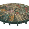 Meditační polštář, ručně vyšívaný patchwork, s mušličkami, průměr 70cm