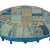 Meditační polštář, ručně vyšívaný patchwork, s mušličkami, průměr 70cm