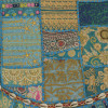 Meditační polštář, ručně vyšívaný patchwork, s mušličkami, průměr 70cm