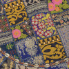 Meditační polštář, ručně vyšívaný patchwork, s mušličkami, průměr 70cm
