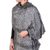 Velká šála s květinovým a paisley vzorem, s třásněmi, černá, 75x205cm