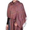 Velká šála s paisley vzorem a třásněmi, černá, 75x205cm