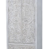 Skříň z mangového dřeva, ruční řezby, 103x55x187cm