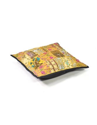 Povlak na polštář z Rajastanu, patchwork, ruční práce, 40x40cm