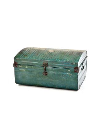 Plechový kufr, MAHAMAYA, zelený, 71x50x37cm