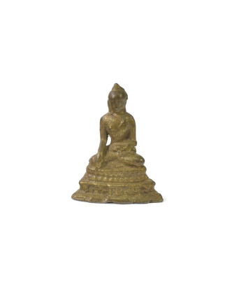 Kovová soška, Buddha, antik patina, 6x5cm