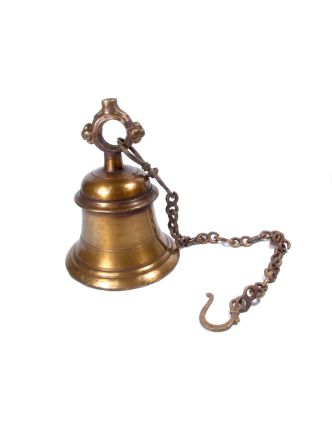 Zvonec mosaz, průměr 16 cm, výška 22 cm, řetěz