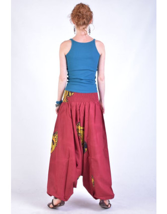 Turecké kalhoty-overal-halena, červené, 3 v 1, tisk