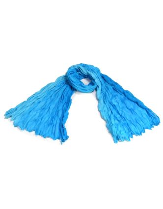 Šátek, tyrkysovo-světle modrá batika, mačkaná úprava, 110x170cm