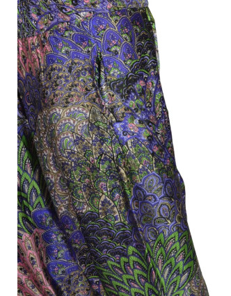 Saténové turecké kalhoty "Peacock design", fialové odstíny