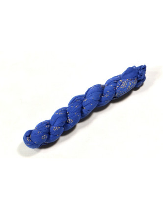 Šátek, tmavě modrý, mačkaná úprava, zlatý tisk, 110x170cm
