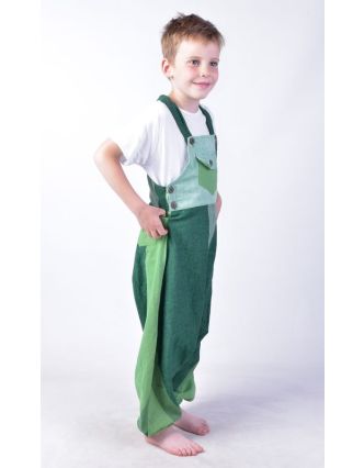 Dětské kalhoty s laclem, zelené