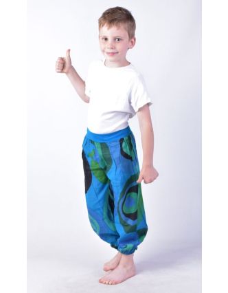 Dětské kalhoty balonové, "Disco design", modré