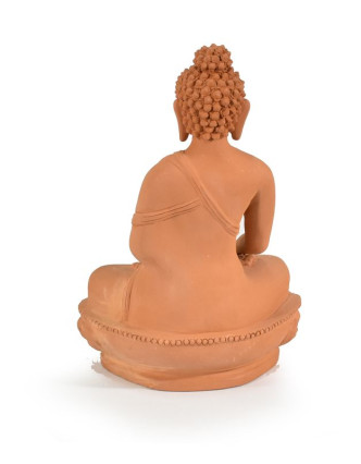 Buddha Šakjamuni sedící na lotosovém trůnu, keramika, 16x24cm