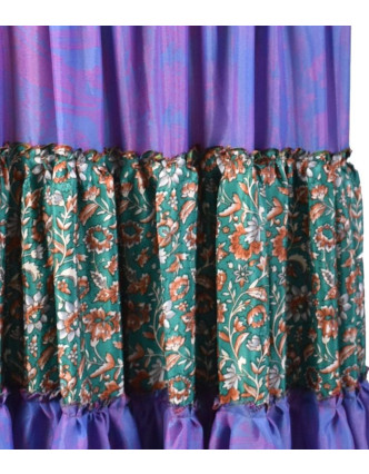 Dlouhá patchworková sukně z recyklovaných sárí