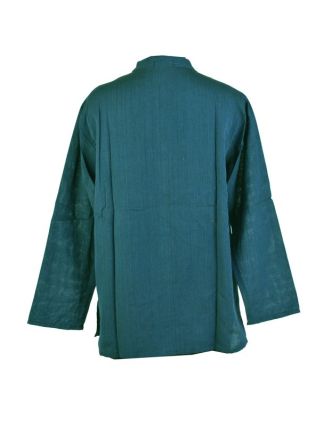 Petrolejová pánská košile-kurta s dlouhým rukávem a kapsičkou