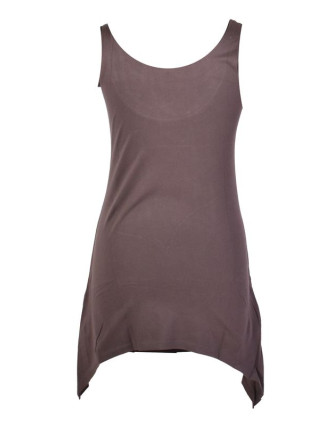 Krátké šedé šaty/top bez rukávu s barevnou aplikací