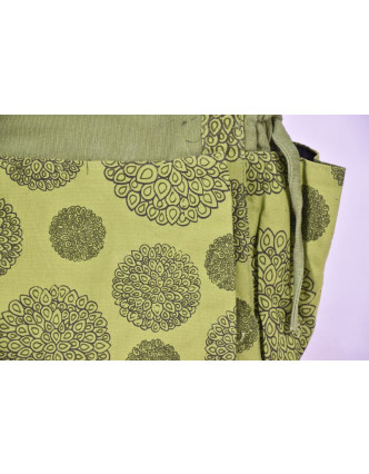 Taška přes rameno, zelená s potiskem, bavlna, popruh, kapsa, cca 40x36cm