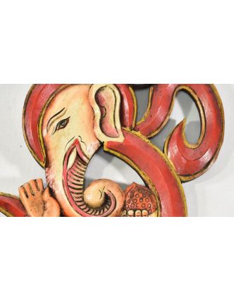 Ganesh Óm, ručně malované dřevo, 21x27cm