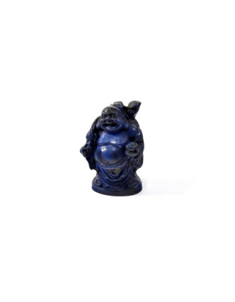 Buddha, smějící, tmavě modrá, mix, pryskyřice, 4-5cm