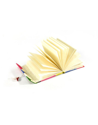 Notes z ručně vyráběného papíru s barevnými listy, bambusové zavírání, 16x21cm