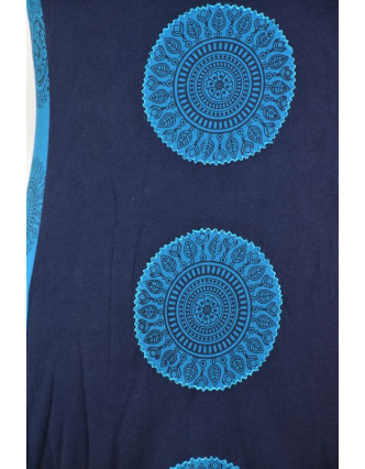 Krátké modro-tyrkysové balonové šaty bez rukávu, Chakra design