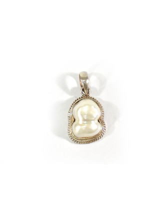 Stříbrný visací přívěsek vykládané perlou, AG 925