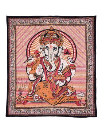 Přehoz na postel, Ganesh, růžový, 210x225cm