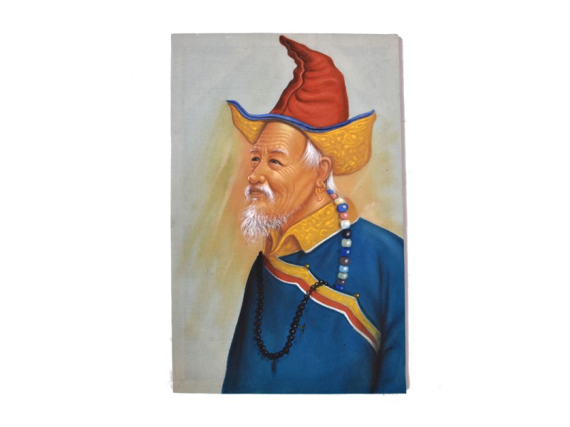 Ručně malovaný obraz na plátně, Nepál, cca 48*72cm