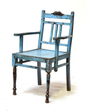 Tyrkysová židle, antik, teakové dřevo, kování, 53x50x88cm