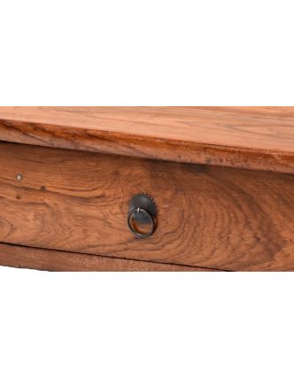 Stoleček z antik teakového dřeva s šuplíkem, 60x45x30cm