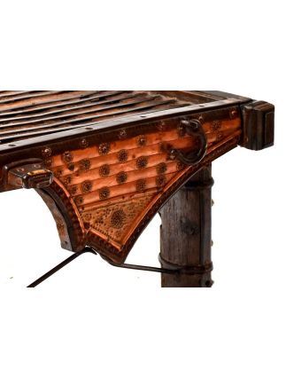 Konferenční stůl vyrobený ze starého povozu, kování, 137x69x46cm