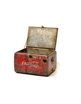 Plechová lednička "Coca Cola", antik, 60x44x40cm