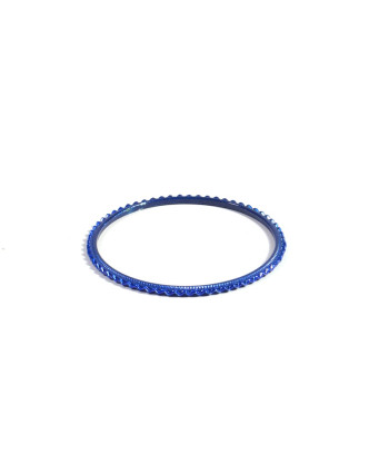 Kruhový náramek s vroubkováním, modrý