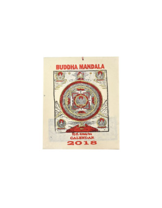 Kalendář, rýžový papír, Buddha Mandala, 23x30cm