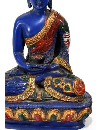Soška Amithaba Buddha, modrý ručně malovaný, 14cm
