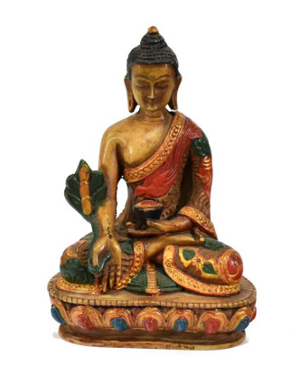 Soška Medicine Buddha, světlý, ručně malovaný, 14cm