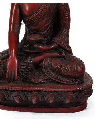 Soška Šákjamuni Buddha, tmavě červený, 14cm