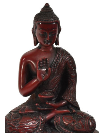 Soška Amóghasiddhi Buddha, červený, 14cm