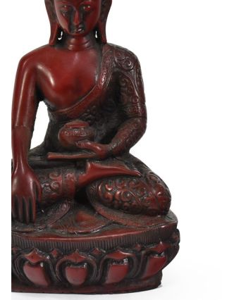 Soška Šákjamuni Buddha, červený, 17cm