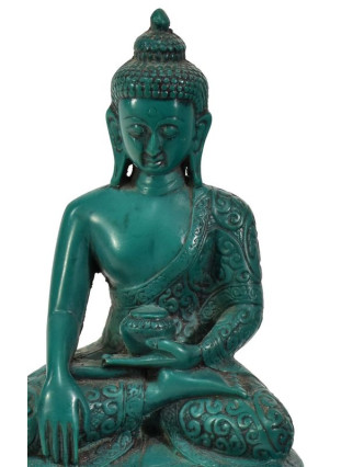 Soška Šákjamuni Buddha, tyrkysový, 17cm