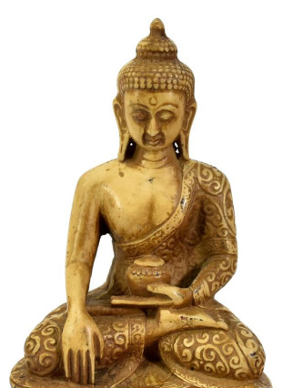 Soška Šákjamuni Buddha, světlý, 17cm