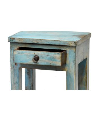 Noční stolek, tyrkysová patina, šuplík, 41x31x60cm
