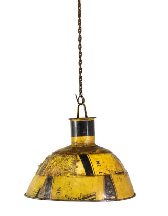 Lampa z recyklovaných plechů, ruční práce, průměr 40, výška 28cm