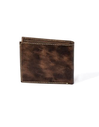 Pánská kožená peněženka, Spiral sun, hnědá měkká kůže, 12x9cm