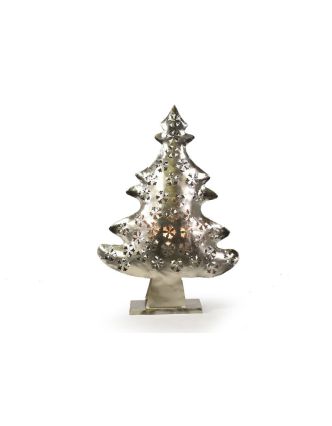 Vánoční stromek, kovový svícen, ruční práce, 54x36x10cm