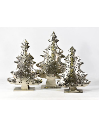 Vánoční stromek, kovový svícen, ruční práce, 46x32x10cm